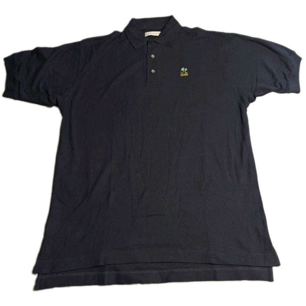 Jack Nicklaus Polo Shirt Mens XL Navy Notre Dame Fighting Irish‎ Golf Cotton